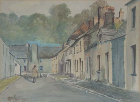 The Bell, Caerleon. Watercolour by Chas J Page