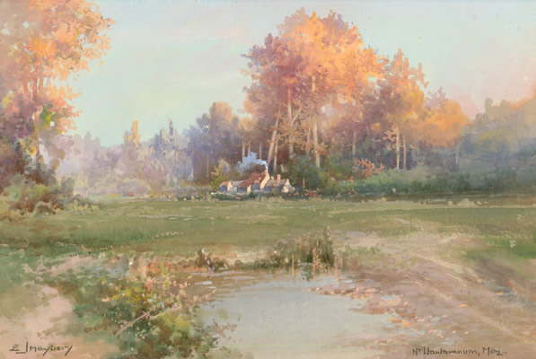 Watercolour painting by Edgar James EJ Maybery of Llantarnam Llantarnum