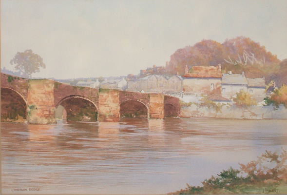 Cardigan Bridge, watercolour painting by EJ Maybery