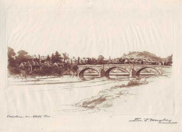 Caerleon on Usk, etching by EJ Maybery
