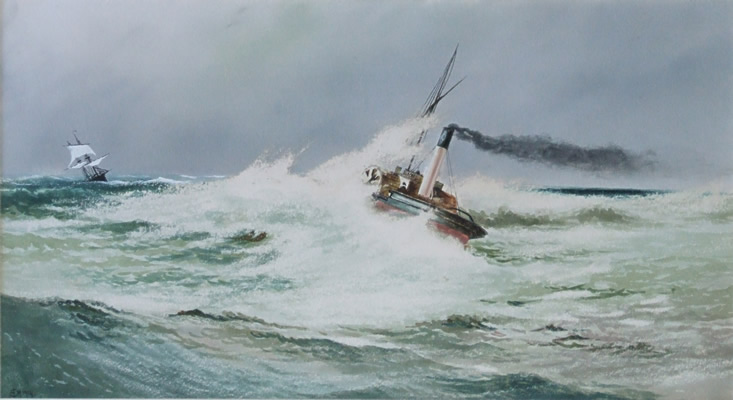 Paddle Steamer by E J Maybery 
