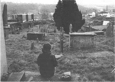 Gravestones in Caerleon Baptist Church, now gone and replaced by a housing development.