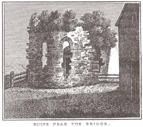 Ruins near the Bridge, Caerleon. Print from Coxe's Historical Tour in Monmouthshire, 1801