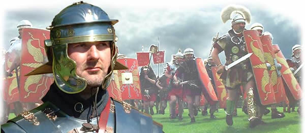 Roman re-enactment in the amphitheatre Caerleon.