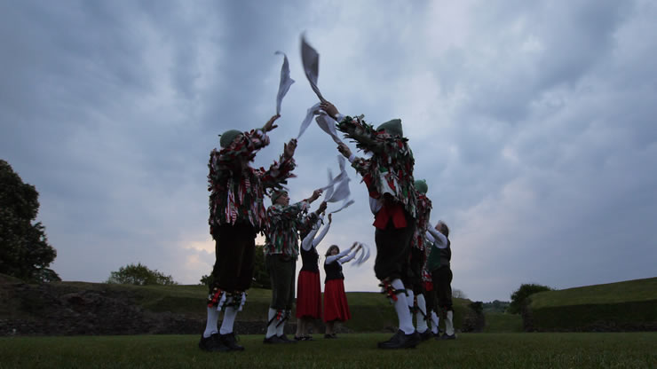 The Isca Morrismen and Cardiff Ladies May 1st 2011 Caerleon Amphitheatre.
