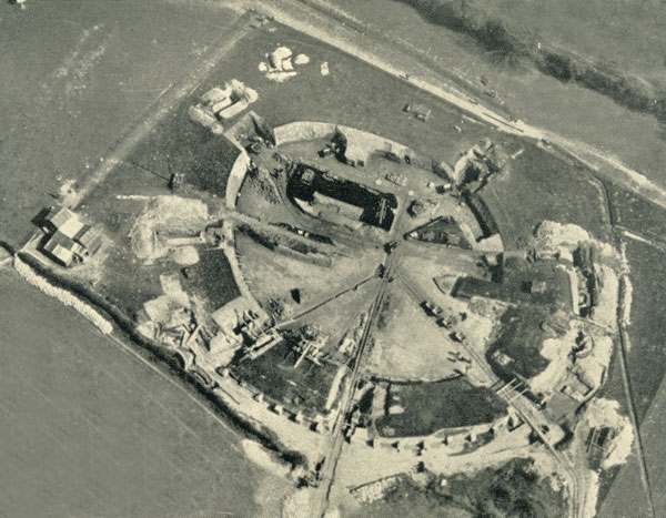 Aerial view of the excavation of Caerleon Amphitheatre 1926 - 1927