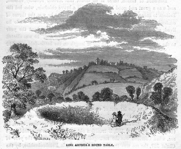 King Arthur's Round Table - Caerleon Amphitheatre - illustration from "The Book of South Wales the Wye and the Coast" 1861 