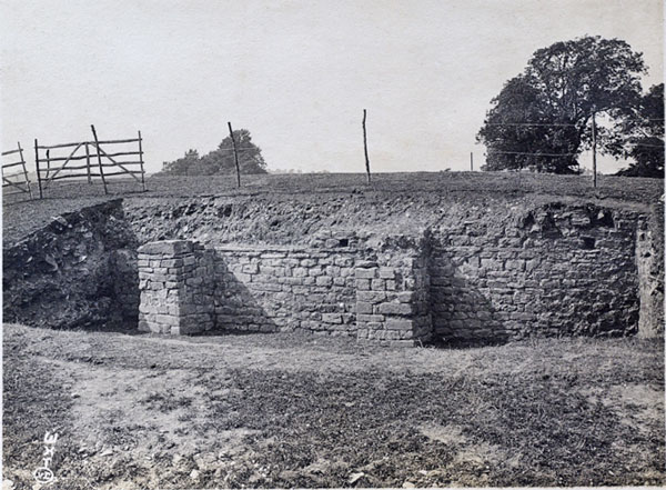 Photo of the 1909 excavation of Caerleon Roman Amphitheatre taken by Mr W H Thomas.