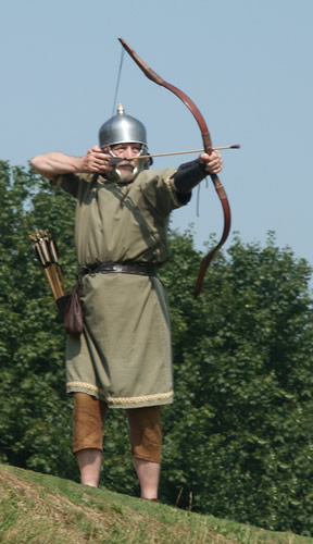 Hamain archer drawing an arrow. His bow was deadly over a range of four hundred metres.