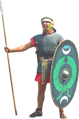 Military Gear on Video Clip Showing Roman Auxiliary