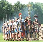 Legio XIIII Gemina Martia Victrix - members of the Roman MIlitary Research Society - march to the arena
