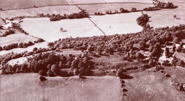 Old aerial photo of Lodge Wood Camp
