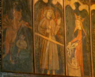 Detail from the rood screen at Llanelian-yn-Rhos, near Colwyn Bay