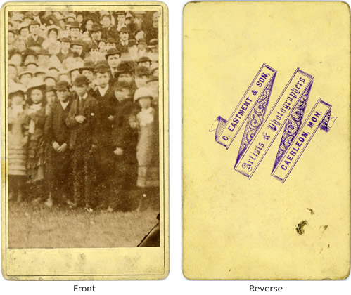 Crowd photo probably dating to the mid 1880s by C Eastment and Son of Caerleon Monmouthshire.