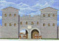 Reconstruction of the south-west gate of Roman Caerleon