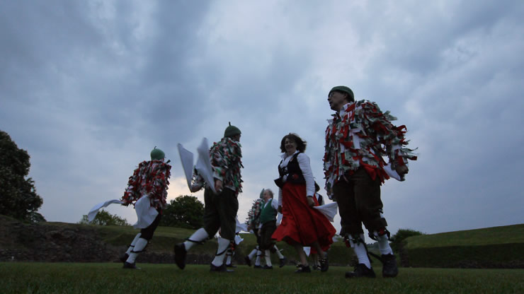 The Isca Morrismen and Cardiff Ladies May 1st 2011 Caerleon Amphitheatre.