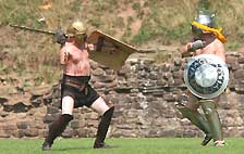 Gladiators from the re-enactment group Britannia