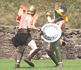 Gladiators from the re-enactment group Britannia