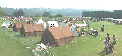 The scene during an exhibition by Leg XIIII. The seating areas at the rear were left empty to allow the archers to demonstrate their skills!