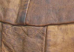 Outside of a Roman goatskin tent showing the way the skins were joined.