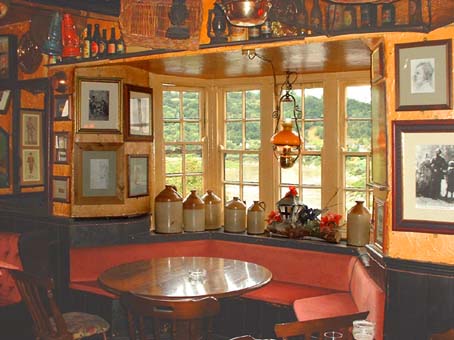 Tennyson's window in the Hanbury Arms overlooking the River Usk at Caerleon