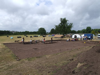 Early stage of the excavation with some of the topsoil removed.