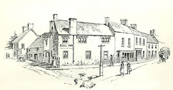 The Old Market Place Caerleon drawn by Samuel Loxton c. 1900