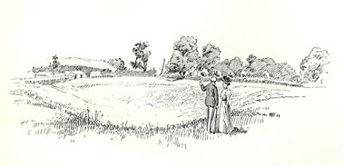Remains of Amphitheatre Caerleon drawn by Samuel Loxton c. 1900
