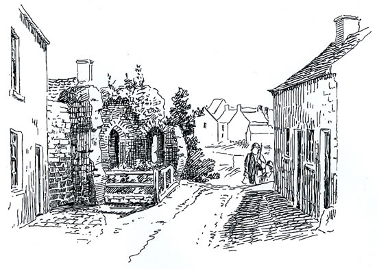 Remains of Roman Tower Caerleon Sketch by Samuel Loxton c. 1900