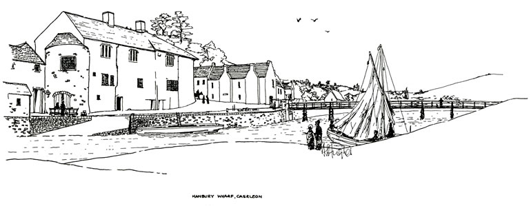 The Hanbury Arms and remains of Constable’s Tower Caerleon by David Hughes. Copyright David Hughes.