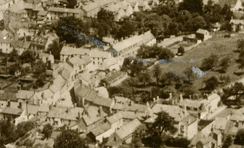 Aerial view showing the old layout of Cross Street.