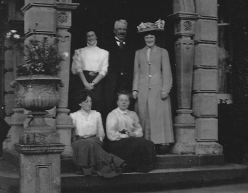 Thomas Parry in porch of the Croft Caerleon