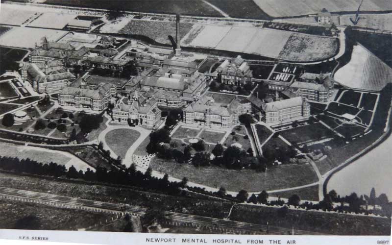 St Cadocs Hospital Caerleon From The Air 1930 - "Newport Mental Hospital"
