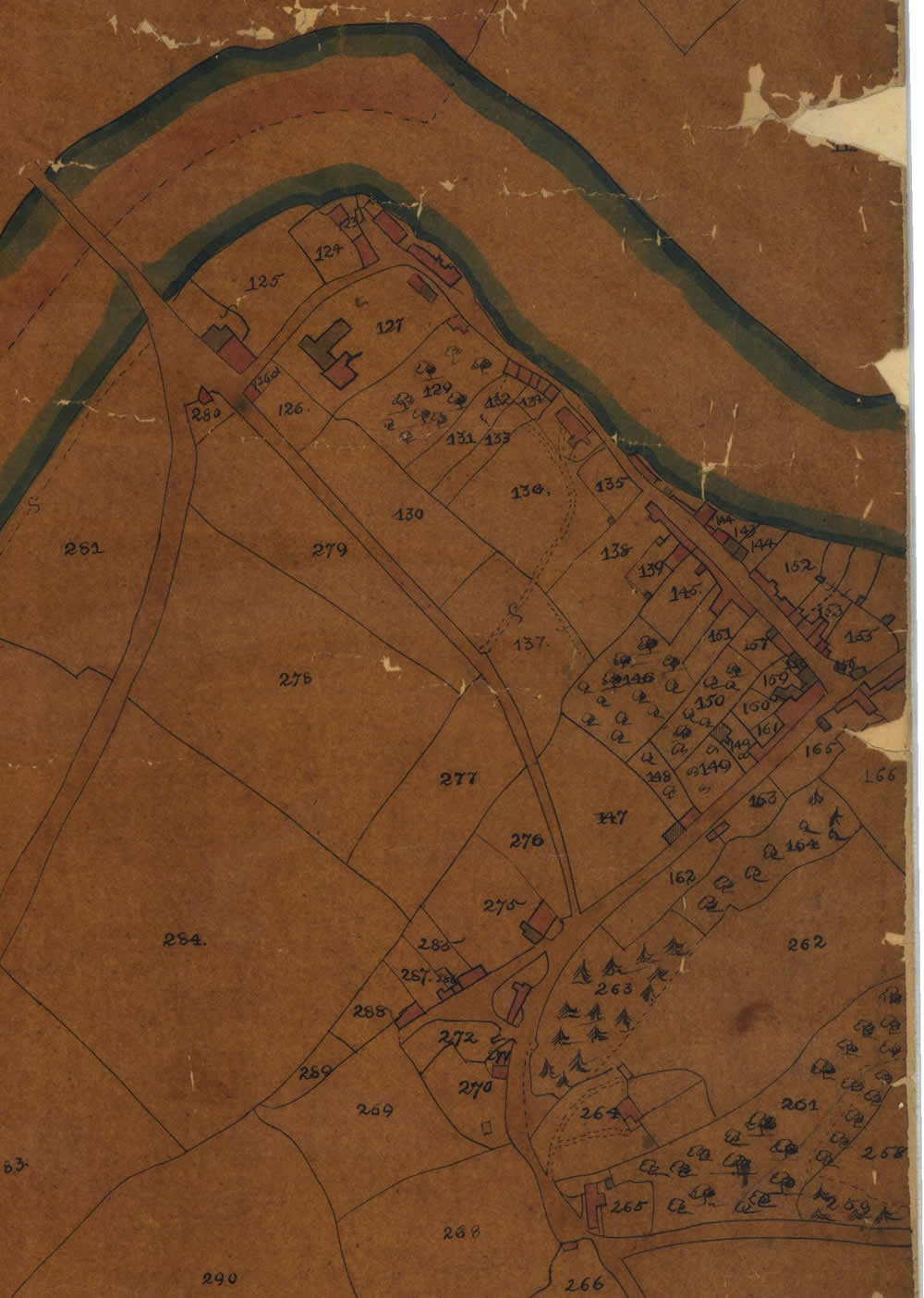 Tithe Map of Ultra Pontem Caerleon 1840 in the Parish of Christchurch Newport Mon.